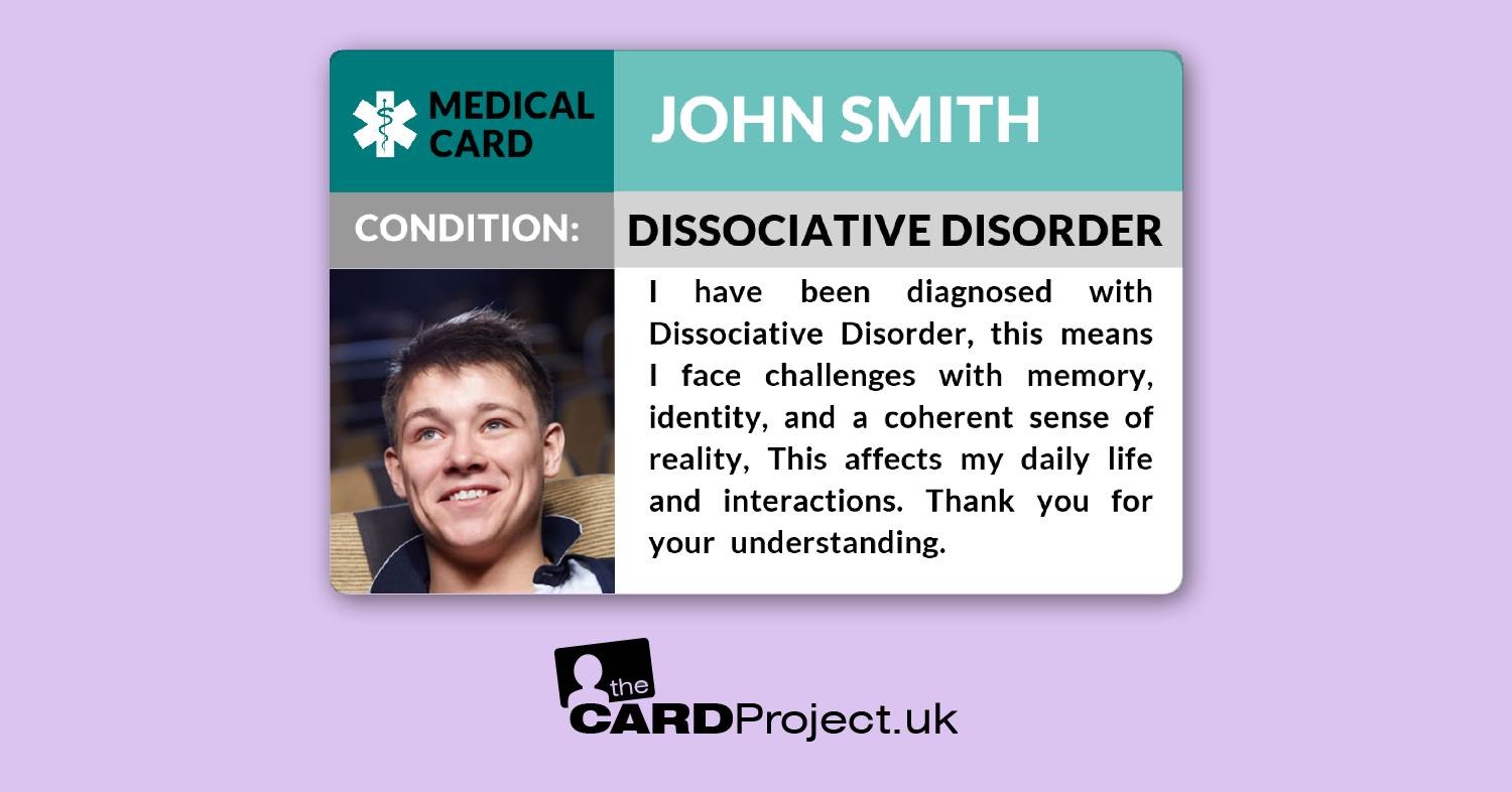 Dissociative Disorder Medical Photo ID Card  (FRONT)